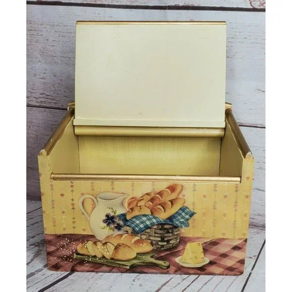 Anister Gift Inc Wooden Storage Open & Close Lid Mini Storage Box Kitchen Décor